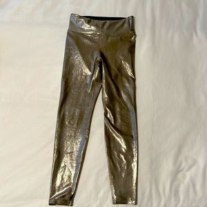 Heroine Sport Brand Metallic Gold Leggings Size Small